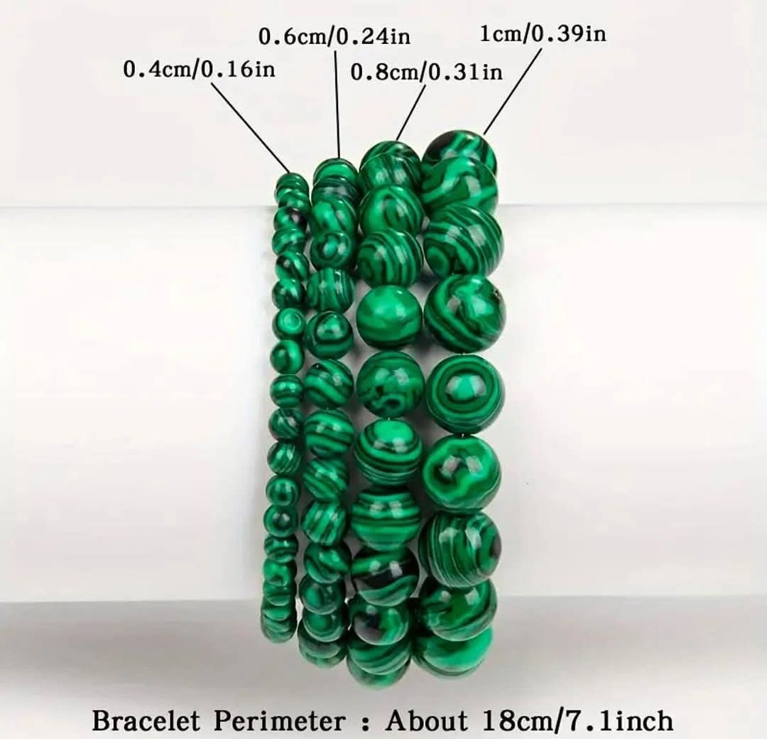 Natural  green  Malachite stretchable bracelets