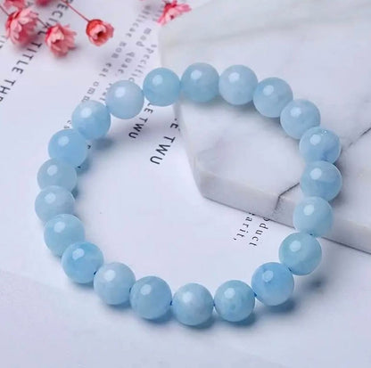 Natural  aquamarine  stretchable bracelets