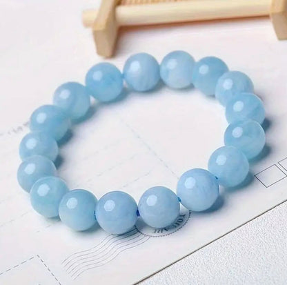 Natural  aquamarine  stretchable bracelets