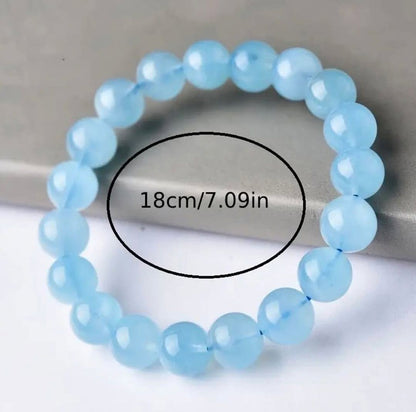 Natural  aquamarine  stretchable bracelets
