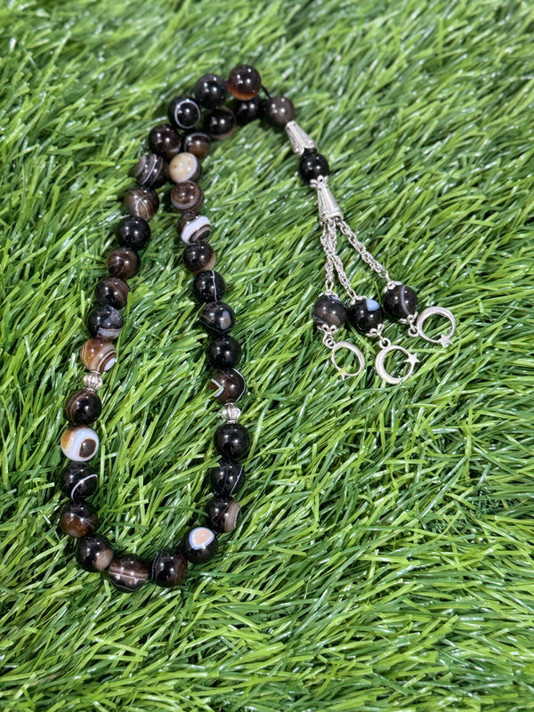 Black Soleimani Aqeeq Beads