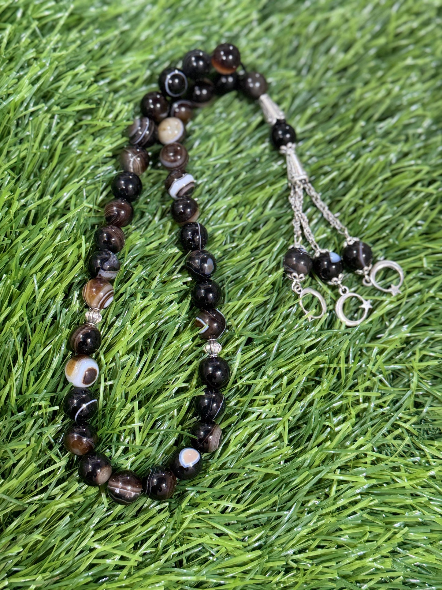 Black Soleimani Aqeeq Beads