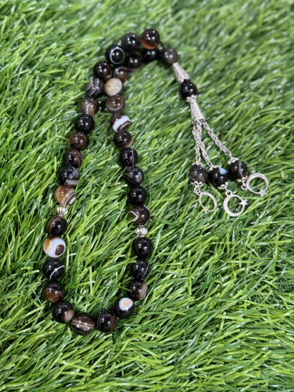 Black Soleimani Aqeeq Beads