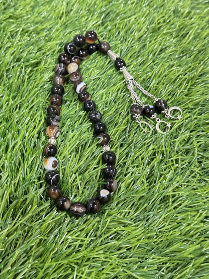 Black Soleimani Aqeeq Beads