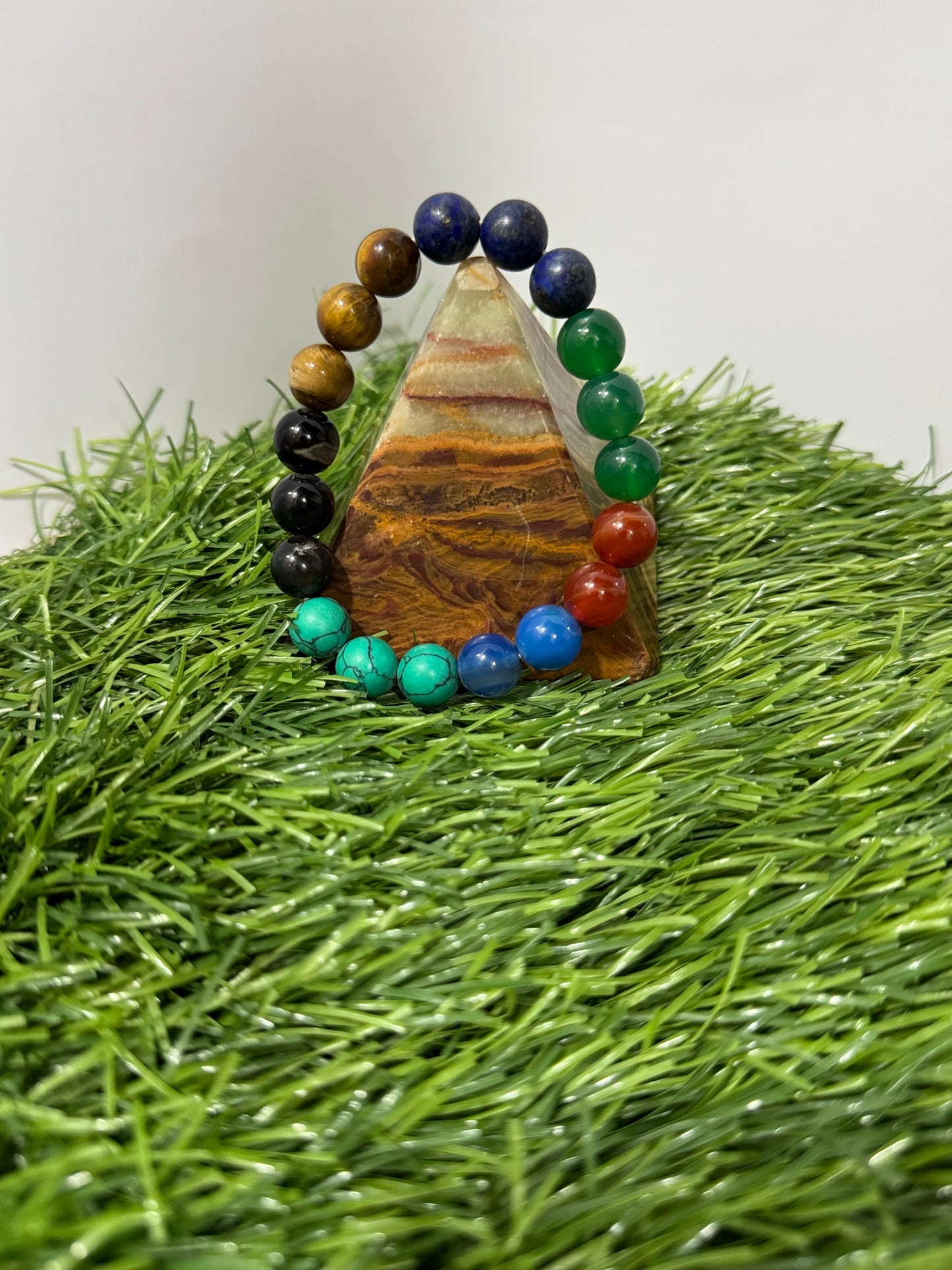 Natural aqeet stone multi colour bracelet
